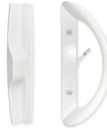 Patio Sliding Door Handle Set Replacement Mortise Style Fits 1-1/2 To 1-3/4 Inch Door Thickness No Lock No Keys White Aluminum Durable Upgrade