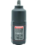 Half Inch Drive Air Impact Wrench With 20 Piece Socket Set, featuring twin hammer build and safety warning label.