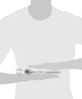 Person holding Pear Head Ratchet With 45-Tooth Gear Built Tough For Tight Spots Three Eighth Inch Drive Eight And A Half Inch Reach