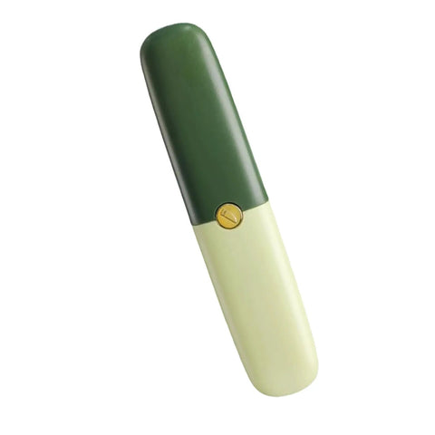 Stainless Steel Fruit Peeling Knife With Double Head For Kitchen And Outdoor Use Portable Peeler, green handle view