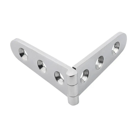 8 Piece 30x152mm Door Strap Hinges Set In Marine Grade 316 Stainless Steel With Six Hole Mounting, Mirror Polished Finish