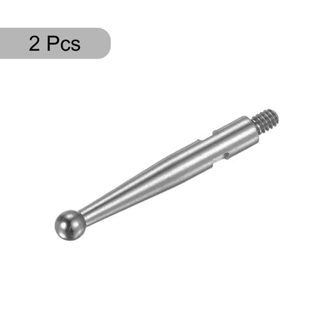 Pro Grade Dial Test Indicator Contact Point With 2mm HSS Ball Tip, M1.4x0.3 Thread, 0.68 Inch Length, 2 pack, close-up view