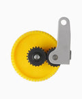 Top view of Hardened Steel Extruder Gear Assembly for X1 X1C P1S P1P 3D Printers with yellow gear and handle.