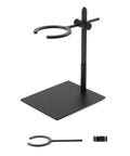 Elevate Your Daily Grind With This Slick Adjustable Pour Over Coffee Stand And Aluminum Dual Filter Cup Holder featuring black metal stand and detachable parts.