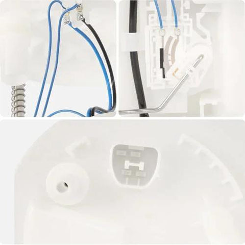 Close-up of Fuel Pump Module Assembly For Ford Explorer And Flex 2013 To 2019 Police Interceptor Utility 2014 To 2019 And Lincoln MKT 2013 To 2019 With 2.3L 3.5L And 3.7L Engines Plug And Play Direct Fit Reliable Long Term Performance parts showing wires and connectors