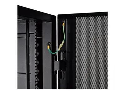 Side Panel for SR42UB Rack Enclosure With Key Lock Latch Black showcasing internal lock and hinges