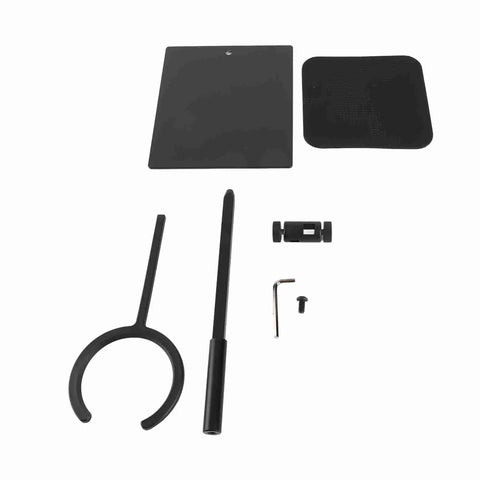 Heavy Duty Adjustable Pour Over Coffee Stand Built From Solid Aluminum Alloy, with assembly parts laid out.