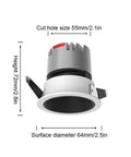 12 Pack 2.5 Inch Led Recessed Lighting With Slick Baffle Trim And Adjustable 30 Degree Angle For Chill 3000K To 6000K Warm Glow Using Tough Aluminum Housing For No Glare Smooth Spotlight Rooms size and dimensions