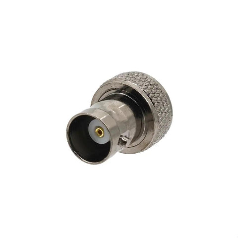 2 Pack SMA Female To BNC Female RF Adapters Low Loss Brass Nickel Plated Body For Ham Radio Coax Cable Reliable For Baofeng UV 5R BF 888S UV K6 UV 5R Plus And Walkie Talkies metallic adapter close-up