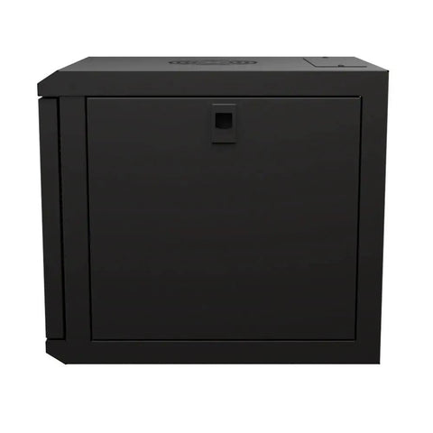 Front view of 6U 10 Inch Network Server Cabinet With Perforated Door In Black, Wall Mountable IT Rack, showing closed front panel.