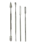 Four Piece Stainless Steel Spatula Set With Two Double Ended And Two Single Ended Tools For Electronics Jewelry Clay And Craft Projects Pro Grade Durability