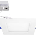Square Ultra Thin Canless 4 Inch Recessed LED Downlights, 12 Pack, 750 Lumen, 5 CCT Switchable 2700K To 5000K, J Box Included