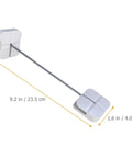 2 Pack Kid Safe Safety Cabinet Locks For Home Use Sturdy ABS And Steel Construction Silver Childproof shown with measurements