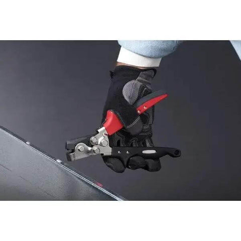 Using Snap Lock Punch For Sheet Metal With Soft Touch Non Slip Handle And One Hand Operation For Effortless Locking Tabs On Duct Corners