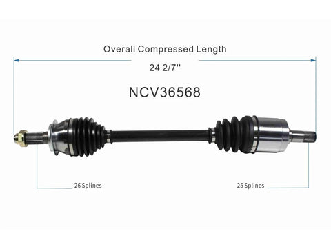 Front Left CV Axle For Honda Civic 2006 2007 2008 2009 2010 2011 Drop In Ready, Automatic Transmission FWD 1.8L L4 CV Joint Axle Shaft Assembly
