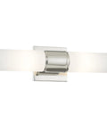 Transitional Two Light Wall Sconce and Bath Light in Polished Nickel Finish From Weston Collection with Opal Glass Shades