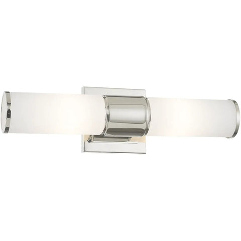 Transitional Two Light Wall Sconce and Bath Light in Polished Nickel Finish From Weston Collection with Opal Glass Shades