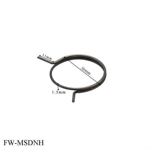 5 Pack Door Handle Spring Replacement Kit For Car Doors, FW-MSDNH model spring with size measurements in black steel.