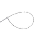 Heavy Duty Five Inch Clear Adjustable Loop Ties One Thousand Bulk Pack With Beaded Lock Pins For Storefront Hardware and Sign Mounting Hella Tough Plastic Cables on a white background.