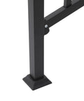 Badass 4 Step Steel Stair Railing With Fence builds a rock solid barrier with sturdy black steel post and base for safety.
