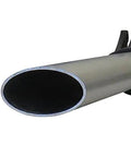 Close-up of the sturdy handle of a Distance Measuring Wheel 12.5 Inch Diameter Belt Driven Counter for precise outdoor use.