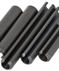 3/16 Inch Diameter 1-3/4 Inch Long Roll Pin Set 100 Black Finish Heat Treated Spring Pins For Rotating Shafts Minimal Play Heavy Duty