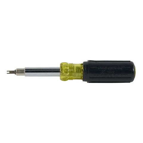 11-In-1 Multi-Bit Screwdriver And Nut Driver For HVAC Pros extended view with TR-4 Schrader Valve Bit and Core-Extractor