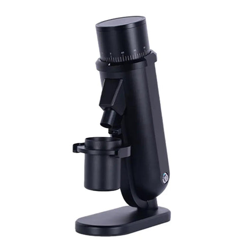 Top Tier Electric Single Dose Coffee Grinder With 63mm Conical Burrs and Zero Sixty Five Step Adjustments for Bang For Your Buck Precision. Black finish.