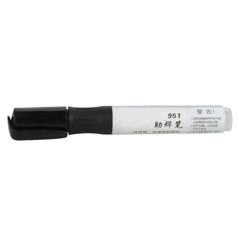 Flux Pen With Smooth Flux for Soldering SMD PCB and Through Hole Joints Low Solids Flux displayed horizontally with cap on