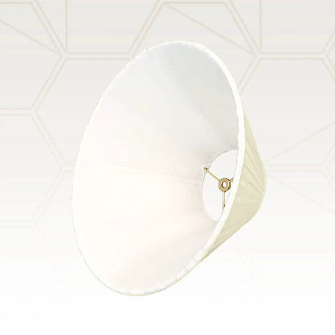 Eggshell Silk Empire Lamp Shade With Side Pleats, 6 By 18 By 11.5 Inches, interior view showing premium lining