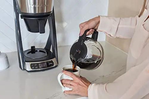 Heat N Brew 10 Cup Programmable Coffee Maker With Stainless Steel Finish, Even Brew Showerhead For Even Extraction in use