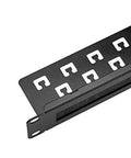1U Rack Mount Cable Management Panel With Brush Slot For Clean Cable Entry For 19 Inch Racks Or Cabinets, Black, Heavy Duty Steel Construction