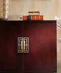 Gold Brushed Copper Finish Cabinet Handles Set Of Six 100mm Long 32mm Wide 20mm Thick Double Hole 32mm Center To Center Zinc Alloy Pulls