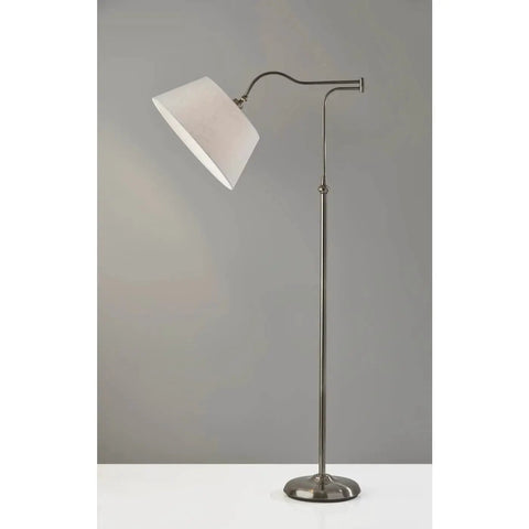 Rodeo Floor Lamp With Swing Arm 60 Inch Tall Dope Antique Pewter Finish Adjustable Shade With Locking Joint 180 Degree Swing