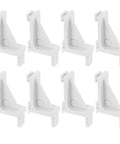8 Pack Plastic Refrigerator Shelf Clips For Freezer And Fridge, Easy Install, white shelf brackets visible in set of eight