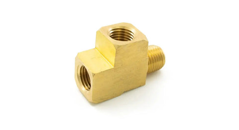 One Quarter Inch NPT Brass Run Tee Fitting For Air Lines And Pneumatic Systems with threaded ports