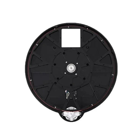 Seven Slot 50mm Aluminum Filter Wheel for Astronomy Cameras and Telescopes, square mount; CNC machined for easy filter swapping.