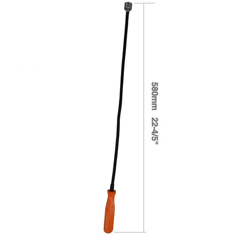 Flexible Magnetic Grabber Tool With 20 Lb Pull Bendable Magnetic Snake Reach Tool 22.8 Inch Length orange handle and steel shaft