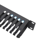 Rock Solid 24 Port Network Patch Panel For 19 Inch Rack Mount With Standard Rj45 Jacks Heavy Duty Cable Management Gear showing cable management slots.