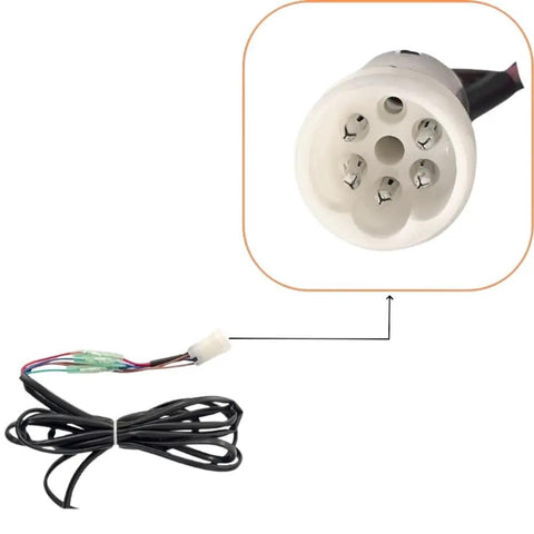 Connector and wiring of Single Binnacle Remote Control Box 70448205P1 Console Top Mount For Yamaha Outboard Engine Push To Open Power Trim Tilt