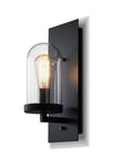 Upgrade Your Home Decor Game With This Killer Vintage Loft Wall Sconce Featuring Rust Resistant Iron Shade And Rock Solid Wood Base Designed For Effortless Bedroom Or Hallway Glow, showcasing a sleek black wall mount with a glass shade.