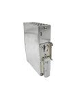 Side view of Beefy 75 Watt 24 Volt Industrial Switching Power Supply DIN Rail Mount for CCTV and LED Lighting SMPS Converter.