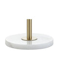 Base of 65-Inch Brass Gold And White Marble Adjustable LED Floor Lamp With White Linen Shade For Living Room And Bedroom Bold Modern Glam Standing Light Bulb Included