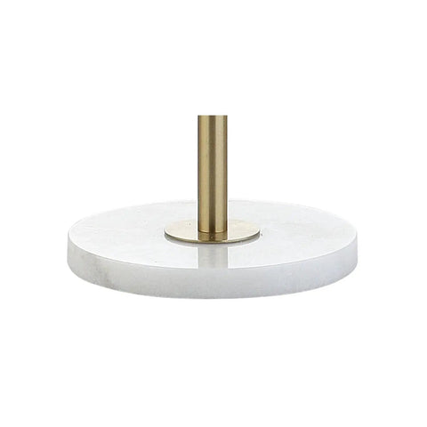 Base of 65-Inch Brass Gold And White Marble Adjustable LED Floor Lamp With White Linen Shade For Living Room And Bedroom Bold Modern Glam Standing Light Bulb Included