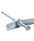Close-up of Toggle Bolts Set, 20 Pack, 1/8 Inch By 4 Inch Drywall Anchors in solid steel with zinc plating, SAE right hand threads.