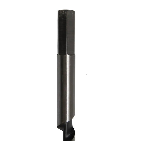 Close-up of Heavy Duty Straight Shot Rugged 9/16 By 30 Inch Long Auger Drill Bit For Wood High Carbon Steel with spiral flutes.