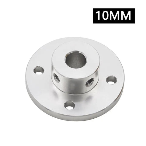 Two Pack 10mm Aluminum Flange Coupling Connector For RC Motors And DIY Projects, Rigid Guide Shaft Coupler, 24mm Outer Diameter, 10mm Inner, Anodized Silver Finish, Durable Alloy Fittings, No Sweat Install, 10mm flange coupling