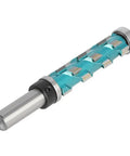 Heavy Duty 12mm Shank Solid Carbide Spiral Router Bit With Top Bearing for Smooth Flush Trimming and Precision CNC Milling Templates On Wood Projects, angled view.
