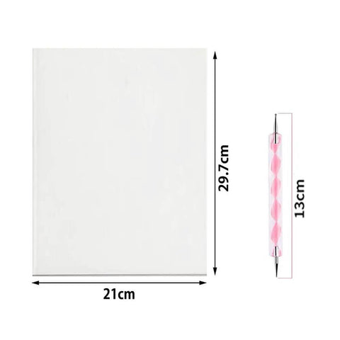 Dope 50 Sheets White Carbon Paper Set With Graphite Transfer Tracing Paper, Embossing Stylus And Dotting Tools, A4 Size 8.27 X 11.69 Inches