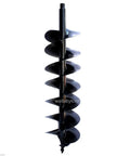 8 Inch By 3 Foot Drill Bit For Post Hole Digger Gas Engine Auger With Double Blades, beefy heavy duty tool displayed vertically